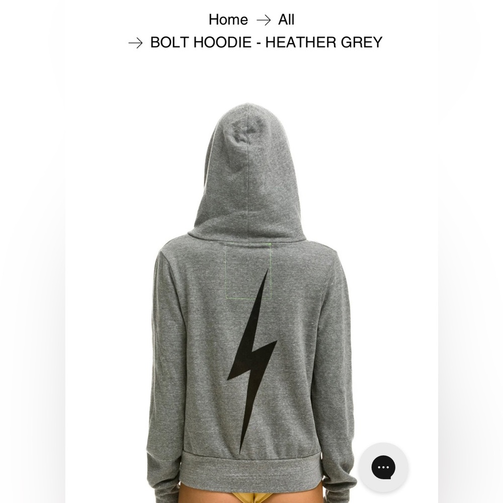 AVIATOR NATION Bolt Hoodie Heather Grey Size Small
